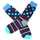 Bassin and Brown Navy Contrast Heel and Toe Striped Socks 