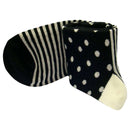 Bassin and Brown Black Contrast Heel and Toe Striped Socks 