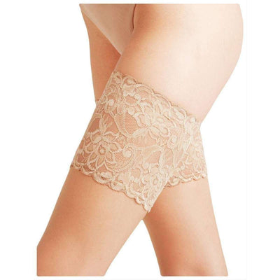 Falke Beige Seidenglatt 15 Den Stay Up Transparent Floral Stockings