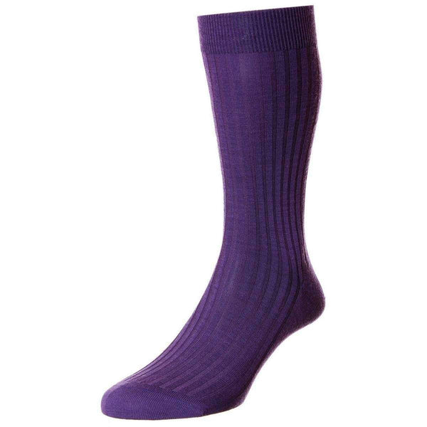 Pantherella Purple Laburnum Merino Wool Socks