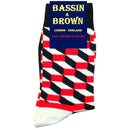 Bassin and Brown Black Opitical Check Socks