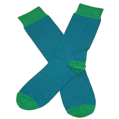 Bassin and Brown Green Narrow Stripe Socks