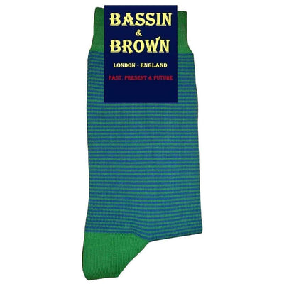 Bassin and Brown Green Narrow Stripe Socks