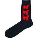 Bassin and Brown Navy Jack Russel Bamboo Socks