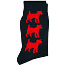 Bassin and Brown Navy Jack Russel Bamboo Socks