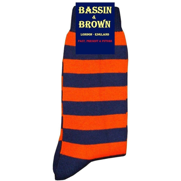 Bassin and Brown Orange Hooped Stripe Socks