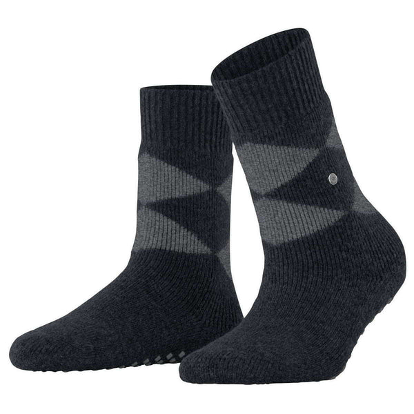 Burlington Black Cosy Argyle Socks