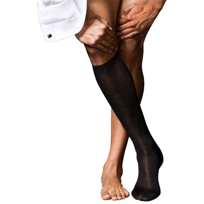 Falke Black No4 Pure Silk Knee High Socks