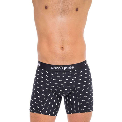 Comfyballs Black Cotton Long Boxer