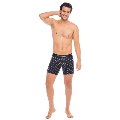 Comfyballs Black Cotton Long Boxer