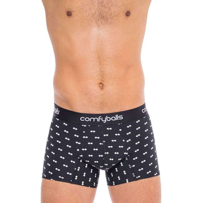 Comfyballs Black Cotton Regular Boxer