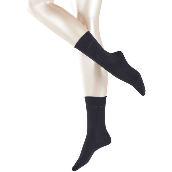 Esprit Black Basic Pure 2 Pack Socks
