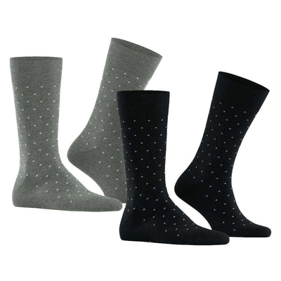 Esprit Black Fine Dot 2 Pack Socks