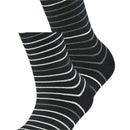 Esprit Black Fine Stripe 2 Pack Socks