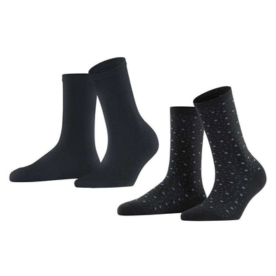 Esprit Black Playful Dot 2 Pack Socks