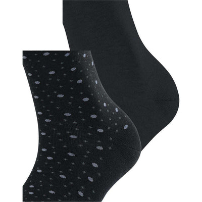 Esprit Black Playful Dot 2 Pack Socks