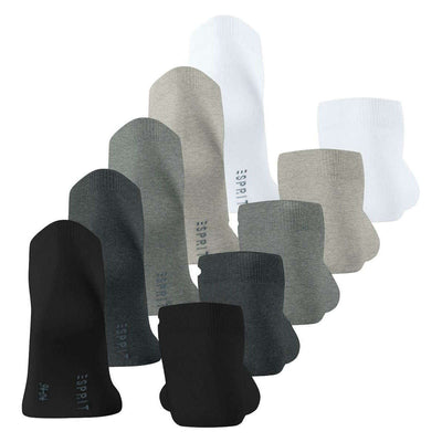 Esprit Black Solid Mix 5 Pack Sneaker Socks