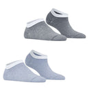 Esprit Blue Allover Stripe 2 Pack Sneaker Socks