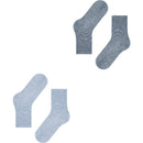 Esprit Blue Allover Stripe 2 Pack Socks