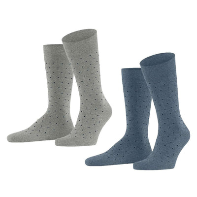 Esprit Blue Fine Dot 2 Pack Socks