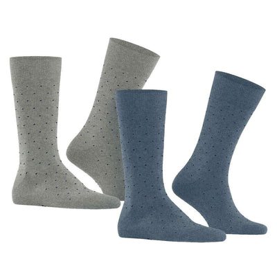 Esprit Blue Fine Dot 2 Pack Socks
