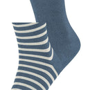Esprit Blue Fine Stripe 2 Pack Socks