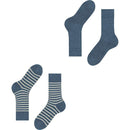Esprit Blue Fine Stripe 2 Pack Socks