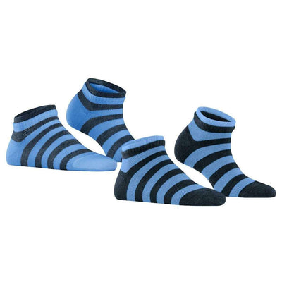 Esprit Blue Mesh Stripe 2 Pack Sneaker Socks