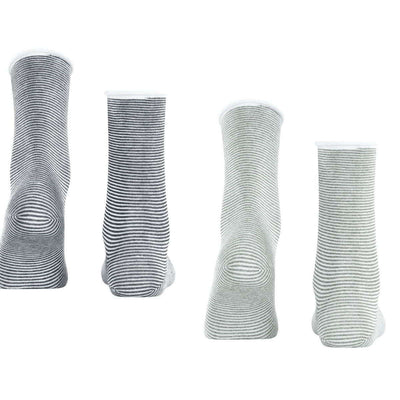 Esprit Green Allover Stripe 2 Pack Socks