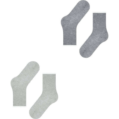 Esprit Green Allover Stripe 2 Pack Socks