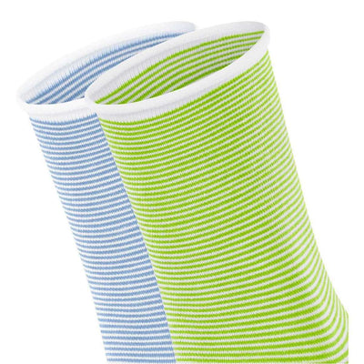 Esprit Green Allover Stripe 2 Pack Socks