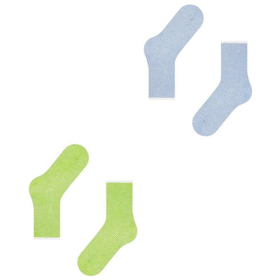 Esprit Green Allover Stripe 2 Pack Socks