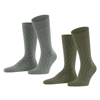 Esprit Green Fine Dot 2 Pack Socks