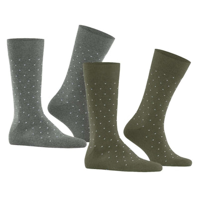 Esprit Green Fine Dot 2 Pack Socks