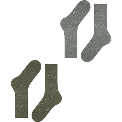 Esprit Green Fine Dot 2 Pack Socks