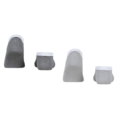 Esprit Grey Allover Stripe 2 Pack Sneaker Socks