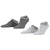 Esprit Grey Allover Stripe 2 Pack Sneaker Socks