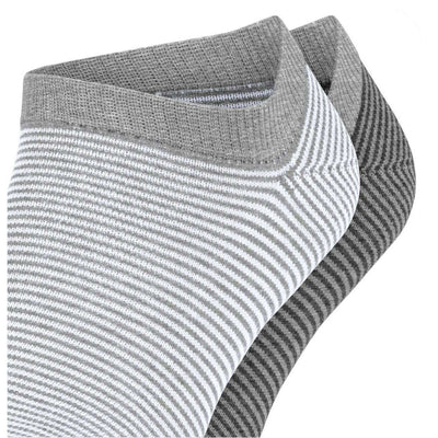 Esprit Grey Allover Stripe 2 Pack Sneaker Socks