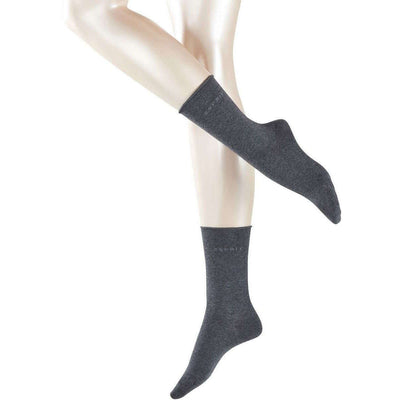 Esprit Grey Basic Pure 2 Pack Socks