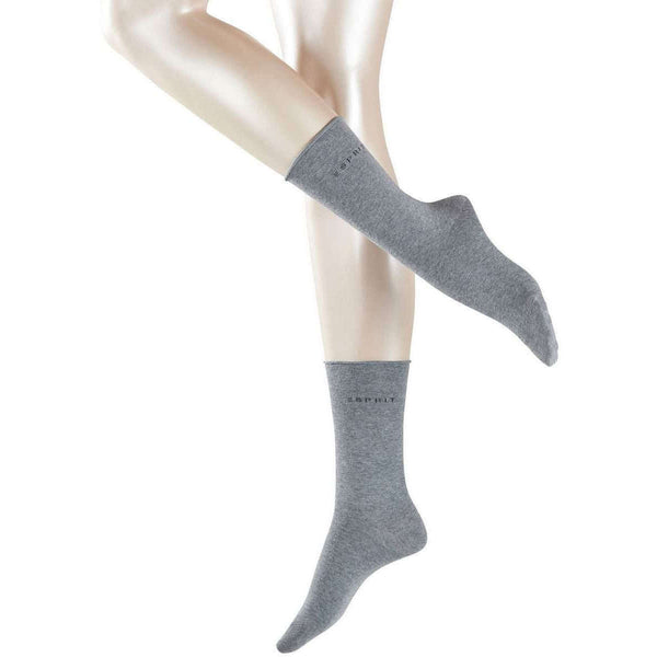 Esprit Grey Basic Pure 2 Pack Socks