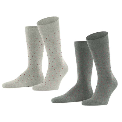 Esprit Grey Fine Dot 2 Pack Socks
