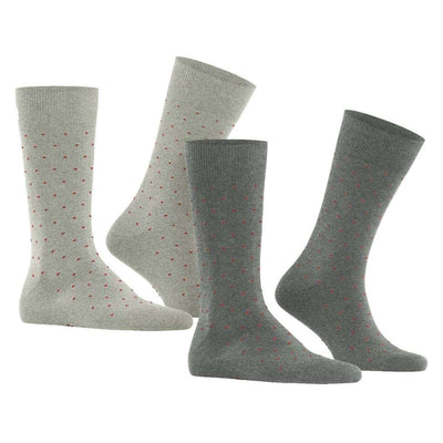 Esprit Grey Fine Dot 2 Pack Socks