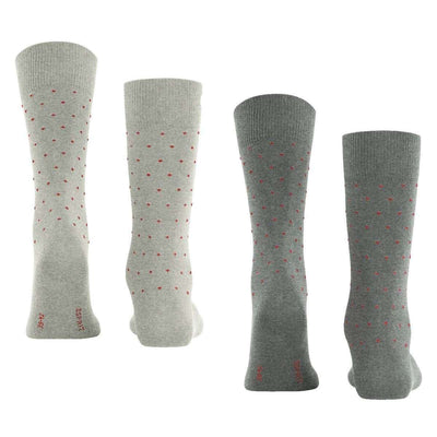 Esprit Grey Fine Dot 2 Pack Socks