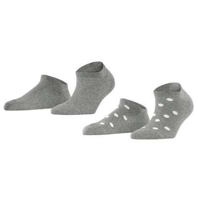 Esprit Grey Mesh Dot 2 Pack Sneaker Socks