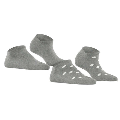 Esprit Grey Mesh Dot 2 Pack Sneaker Socks