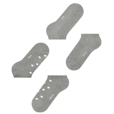 Esprit Grey Mesh Dot 2 Pack Sneaker Socks