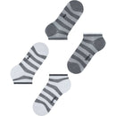 Esprit Grey Mesh Stripe 2 Pack Sneaker Socks