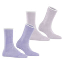 Esprit Lilac Allover Stripe 2 Pack Socks