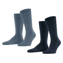 Esprit Navy Fine Dot 2 Pack Socks