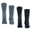 Esprit Navy Fine Dot 2 Pack Socks